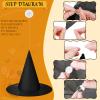 SATINIOR Halloween Decorations Witch Hat Costume Witch Hat Hanging with Rope Accessory and Transparent Seamless Hooks(24 Pcs,Classic) view 4