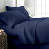 Pure Egyptian Full Size Cotton Bed Sheets Set 1000 Thread Count Bedding and Pillowcases  Egyptian Cotton Sheets Full Size Bed- Sateen Sheets -15" Inch Deep Pocket Full Sheets - Navy Blue view 2