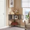 Corner Cabinet/Table, 3-Tier Shelves with Protection Door, Metal Frame Storage Shelf Organizer for Small Space, Living Room, Kitchen, Bathroom view 3