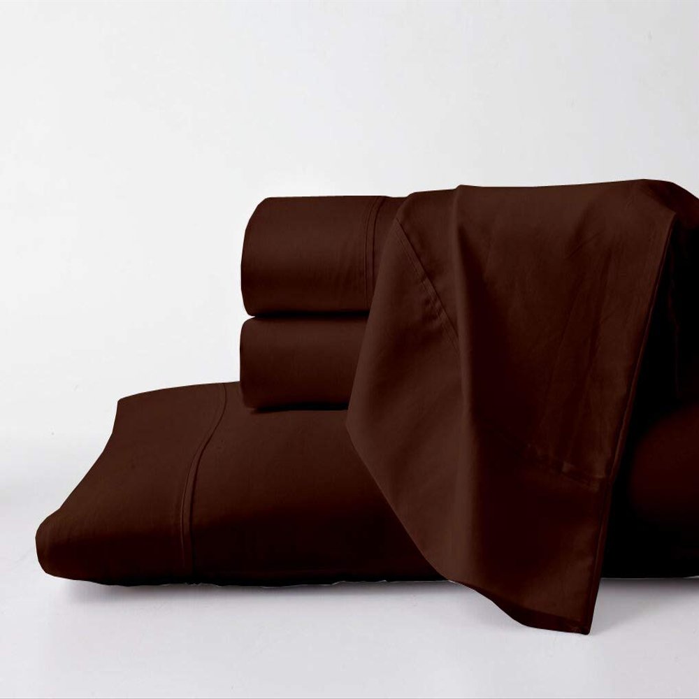 Pure Egyptian Full-XL Size Cotton Bed Sheets Set 1000 Thread Count Bedding and Pillowcases  Egyptian Cotton Sheets Full-XL Size Bed- Sateen Sheets -15" Inch Deep Pocket Full-XL Sheets - Chocolate