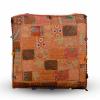 Traditional 35 Inch Vintage Patchwork Khambari Floor Cushion Cover Square view 3