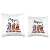Happy Hallothanksmas Funny cups Witch Santa Hat Pumpkin Throw Pillow view 3