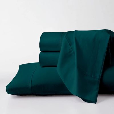 Pure Egyptian Full-XL Size Cotton Bed Sheets Set 1000 Thread Count Bedding and Pillowcases  Egyptian Cotton Sheets Full-XL Size Bed- Sateen Sheets -15" Inch Deep Pocket Full-XL Sheets - Teal Blue