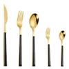 30 Piece Black Gold Silverware Set for 6 Square Handle Flatware Sets Stainless Steel Durable Home Kitchen Restaurant Halloween Cutlery Utensils Sets Delicate Knifes Forks Spoons Tableware Set view 1