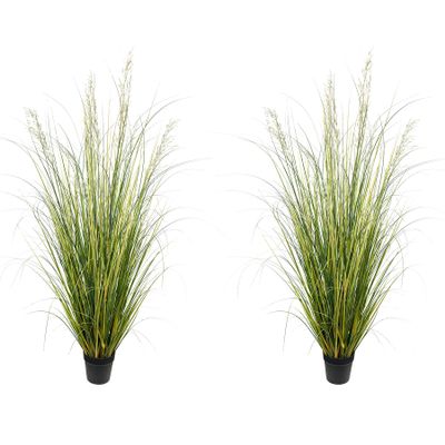 AfanD Artificial Plant 5ft(2pack) Tall Artificial Grass Plant,Faux Plants Indoor Home Decorative Artificial Plants & Flowers in Pot Fake Plant, House Plant Indoor