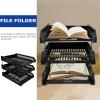 1pc3 Tray Newspaper Workspace Desk Office Plastic Home Rack Organizer Upright Document with Shelves Decor Letter Paper Accessories Tray - Desktop Storage Shelf File -Tier view 4