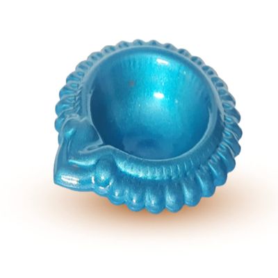 OMG Deals Sky-Blue Color Diya Mix Metal Pooja Decorative Diya,Diwali Gift Item,Metal Deep,Navrathri Oil Diya,Deepawali Color Diya,Deepawali Diya Kuber Diya Diwali Oil lamp (Buy 40 Get 10 Free) Diya