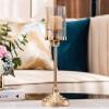 YQBUER European Style Home Retro Metal Pillar Candle Holder with Glass Cover Candlelight Dinner Lamp Props Candle Holder Ornament Candle Holder (Size : 36cm) view 1