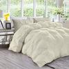 Premium Quality - Oversized Full Size (82" x 86") Inches, 3pc Pinch Comforter Set - Ultra-Soft - All-Season Down Duvet Insert 500 GSM 800 Thread Count 100% Egyptian Cotton Cover - Ivory Solid view 2