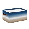 Large Storage Baskets Bins Navy Blue Beige Ombre Cream Collapsible Storage Box Laundry Organizer for Closet Shelf Nursery Kids Bedroom Modern Abstract Art Aesthetics view 1