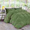 Premium Quality - Queen/Full XL Size (88" x 92") Inches, 3pc Pinch Comforter Set - Ultra-Soft - All-Season Down Duvet Insert 500 GSM 800 Thread Count 100% Egyptian Cotton Cover - Moss Solid view 2