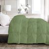 Premium Quality - Queen/Full XL Size (88" x 92") Inches, 3pc Pinch Comforter Set - Ultra-Soft - All-Season Down Duvet Insert 500 GSM 800 Thread Count 100% Egyptian Cotton Cover - Moss Solid view 3
