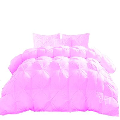 Premium Quality - Oversized Full Size (82" x 86") Inches, 3pc Pinch Comforter Set - Ultra-Soft - All-Season Down Duvet Insert 500 GSM 800 Thread Count 100% Egyptian Cotton Cover - Pink Solid