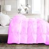 Premium Quality - Oversized Full Size (82" x 86") Inches, 3pc Pinch Comforter Set - Ultra-Soft - All-Season Down Duvet Insert 500 GSM 800 Thread Count 100% Egyptian Cotton Cover - Pink Solid view 3