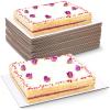40 Pieces Rectangle Cake Board 1/4 Sheet Cake Cardboard Rectangular Greaseproof Disposable Single Wall Corrugated Pad Base Desserts and Pastries Food Trays for Pizza, 13.39 x 9.84 Inch (White) view 1