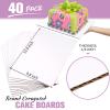 40 Pieces Rectangle Cake Board 1/4 Sheet Cake Cardboard Rectangular Greaseproof Disposable Single Wall Corrugated Pad Base Desserts and Pastries Food Trays for Pizza, 13.39 x 9.84 Inch (White) view 2