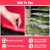 8 Pcs Silicone Dehydrator Mats 10 Pcs Mesh Screen Dehydrator Sheets Nonstick Reusable Fruit Dryer Trays for Jerky Fruit Herbs Flax Crackers Crust Tray (Red) view 4