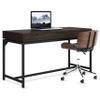 SIMPLIHOME Banting Desk - 60 Inch Wide Solid Hardwood and Metal Writing Desk in Hickory Brown, Modern Industrial Home Office Computer Table for Study with 2 Drawers and Flip-Down Keyboard Tray view 4