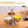 Condiment Seasoning Containers, Spice Rack Kitchen Stainless Steel Seasoning Pots Condiment Set Rotating Spice Rack Organizer(3) view 3