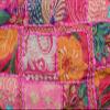 22" Indian Handmade Cotton Embroidered Patchwork Square Pouf view 2