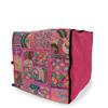 22" Indian Handmade Cotton Embroidered Patchwork Square Pouf view 3