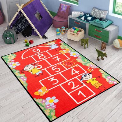Kids Room Rug, Hopscotch Play Rug, Nursey Rug C56 (70x110)=180x280cm