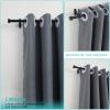 2-Pack Curtain Rod for Windows 48-84",Adjustable Window Curtain Rods with Premium Aluminum End Cap Finials and Full Surround Brackets,7/8"(0.073Feet) Diameter,Matte Black Drapery Rods for Curtains view 2