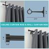 2-Pack Curtain Rod for Windows 48-84",Adjustable Window Curtain Rods with Premium Aluminum End Cap Finials and Full Surround Brackets,7/8"(0.073Feet) Diameter,Matte Black Drapery Rods for Curtains view 3