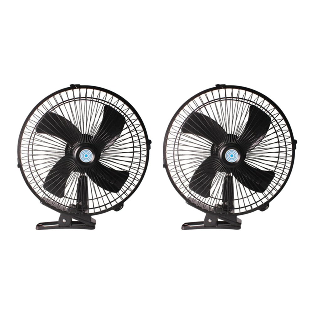 Pasotim 2X 10 Inch 12V Car Electric Fan Adjustable Speed Oscillating Cooling Fans with Travel Car Truck