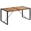 GOLINPEILO Antique-Style Wooden Dining Table with Powder-Coated Iron Legs 63"x31.5"x29.5" Solid Reclaimed Wood view 1
