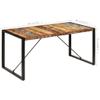 GOLINPEILO Antique-Style Wooden Dining Table with Powder-Coated Iron Legs 63"x31.5"x29.5" Solid Reclaimed Wood view 2