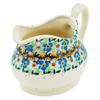 Polmedia Polish Pottery Gravy Boat UNIKAT - Sweet Blooms Pattern Handmade in Boleslawiec Poland + Certificate of Authenticity view 1