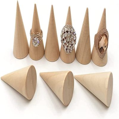NIUBB Creative Solid Wood Cone Ring Display Stand RingJewelry Storage Cabinet Shooting Props Factory Wholesale (Color : OneColor)