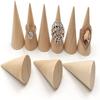 NIUBB Creative Solid Wood Cone Ring Display Stand RingJewelry Storage Cabinet Shooting Props Factory Wholesale (Color : OneColor) view 1
