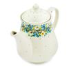 Polmedia Polish Pottery Tea or Coffee Pot UNIKAT - Sweet Blooms Pattern Handmade in Boleslawiec Poland + Certificate of Authenticity view 1