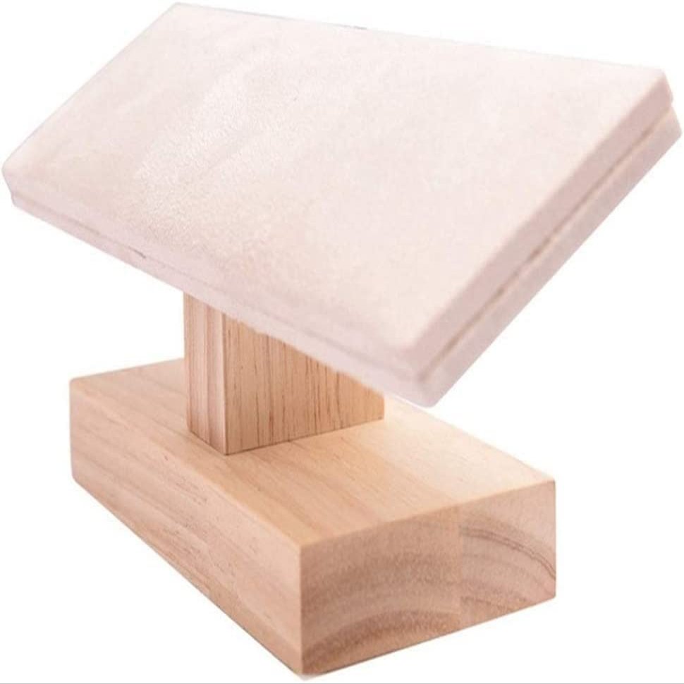 NIUBB Flashing Necklace Bracelet Holder Bracelet Storage Rack Solid Wood Window Display Props Rubber Band Display Rack (Color : White Wood Flannel)