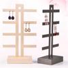 NIUBB Flashing Earrings and Necklace Display Stand Display Rack Stand Holder Earrings Hanging Storage Rack (Color : Coffee 02) view 3