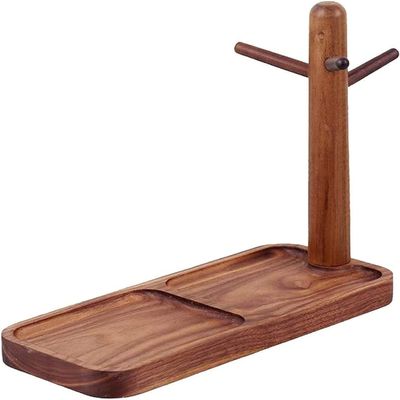 NIUBB Flashing Walnut Entrance Key Storage Rack Rack Key Hanger Debris Necklace Bracelet Ring Watch Storage Rack (Color : Walnut L)