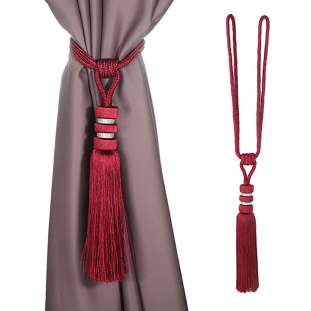2pcs Curtain Hook Single Hanging Ball Tassels Curtains Buckle Sling Binding Tiebacks Home Bedroom Living Room Curtain Decoration,3