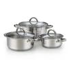 Cook N Home Stainless Steel Stock Pot with Glass Lid, Basic Small Sauce Cooking Pot Saucier Casserole Pan Set, 6 Piece Set view 1