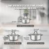 Cook N Home Stainless Steel Stock Pot with Glass Lid, Basic Small Sauce Cooking Pot Saucier Casserole Pan Set, 6 Piece Set view 3