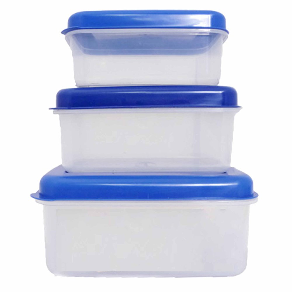 3 Assorted Rectangle Food Storage Meal Prep BPA Free Microwave Container W/Lids Extra Large Square Container Perfect for Meal Prep, Leftovers, and Kitchen Organization Microwave, Dishwasher Safe Pack