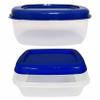 3 Assorted Rectangle Food Storage Meal Prep BPA Free Microwave Container W/Lids Extra Large Square Container Perfect for Meal Prep, Leftovers, and Kitchen Organization Microwave, Dishwasher Safe Pack view 2