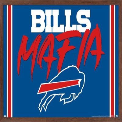 Trends International NFL Buffalo Bills - Bills Mafia Wall Poster, 22.4L x 14.7W, Mahogany Framed Version