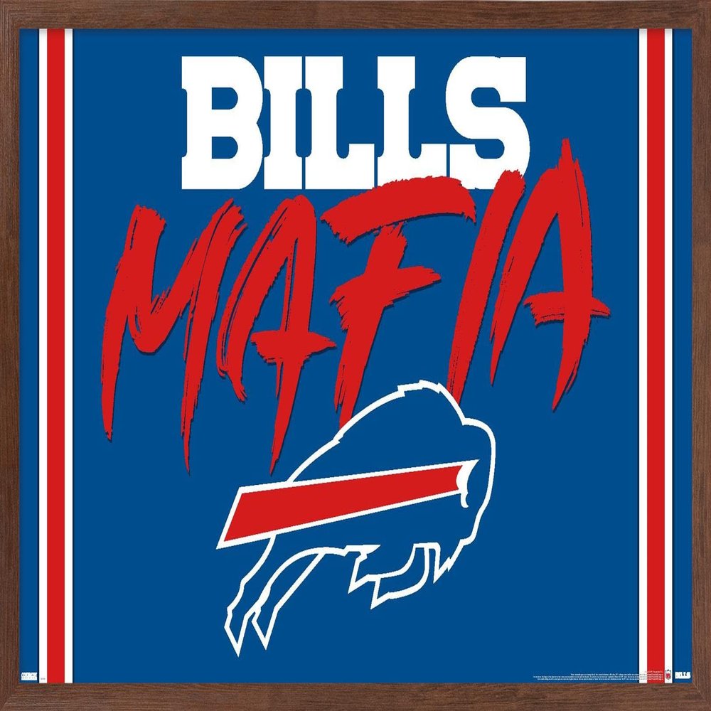 Trends International NFL Buffalo Bills - Bills Mafia Wall Poster, 22.4L x 14.7W, Mahogany Framed Version