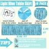 6 Pack 29x108 Inch Light Blue Metallic Foil Fringe Table Skirts Banner for Tinsel Streamer Garland Curtains Backdrop for Parade Floats Wedding Baby Shower Birthday Christmas Halloween Party Decoration view 2