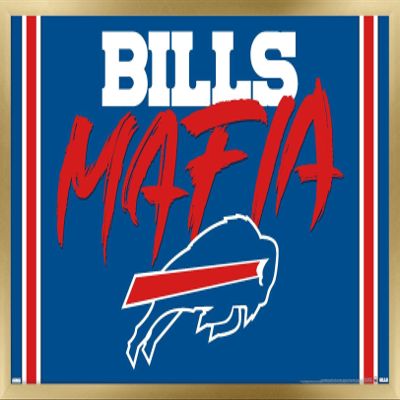 Trends International NFL Buffalo Bills - Bills Mafia Wall Poster, 34L x 22.4W, Gold Framed Version