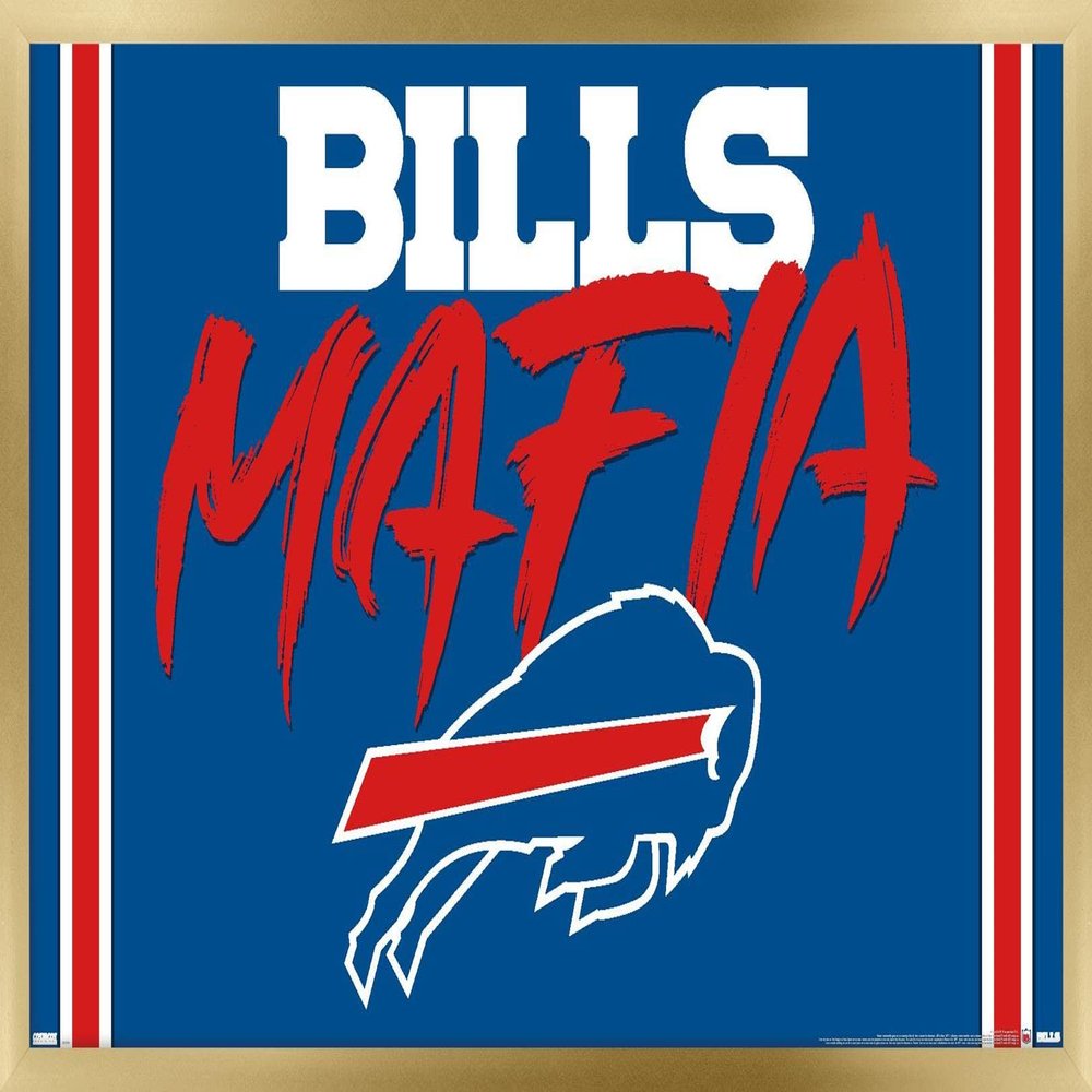 Trends International NFL Buffalo Bills - Bills Mafia Wall Poster, 34L x 22.4W, Gold Framed Version