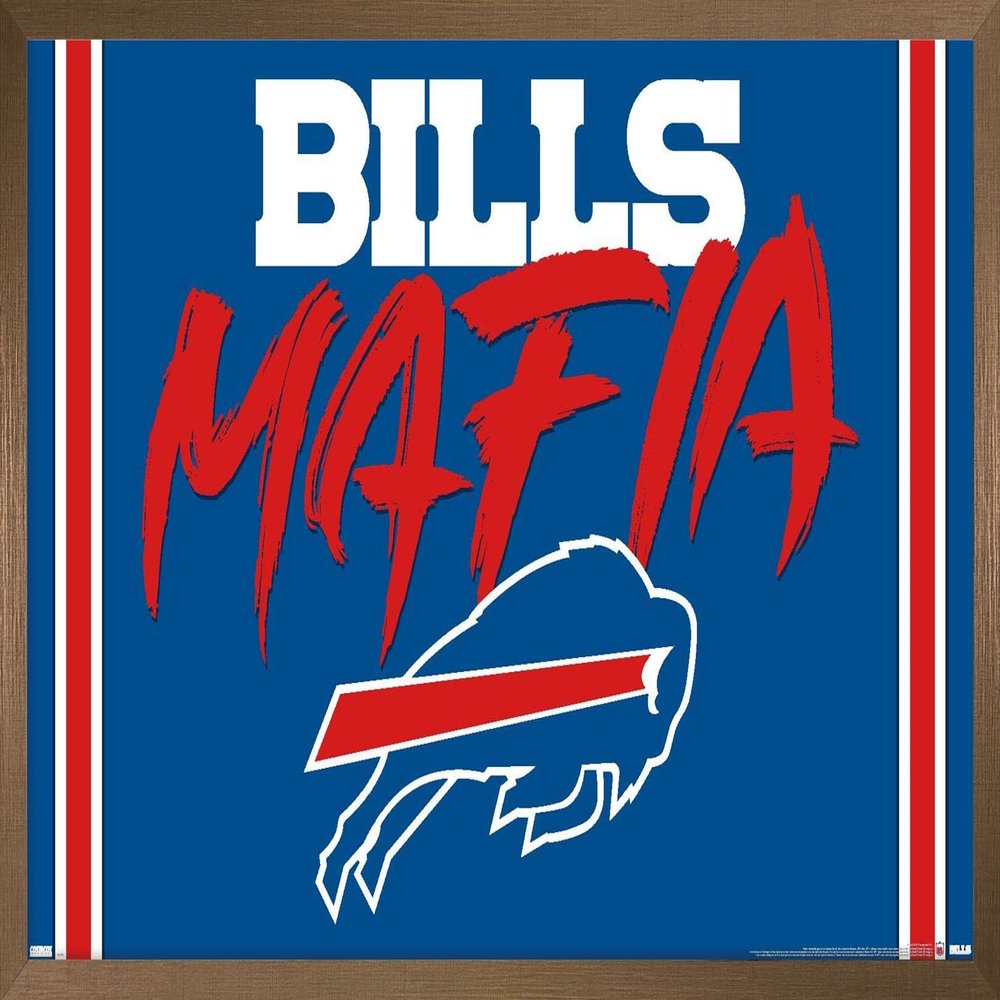 Trends International NFL Buffalo Bills - Bills Mafia Wall Poster, 34L x 22.4W, Bronze Framed Version
