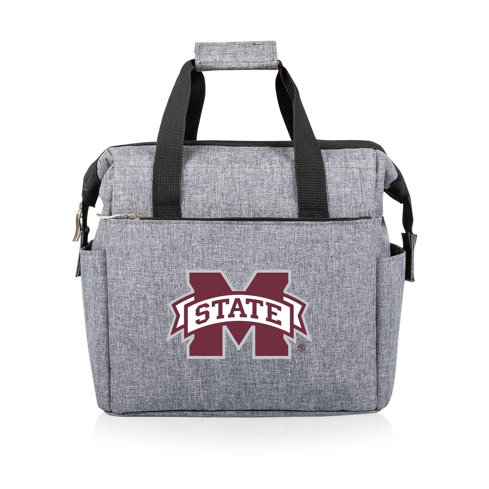 Picnic TIME NCAA Mississippi State Bulldogs On The Go Lunch Bag, Soft Cooler Lunch Box, Insulated Lunch Bag, (Heathered Gray)